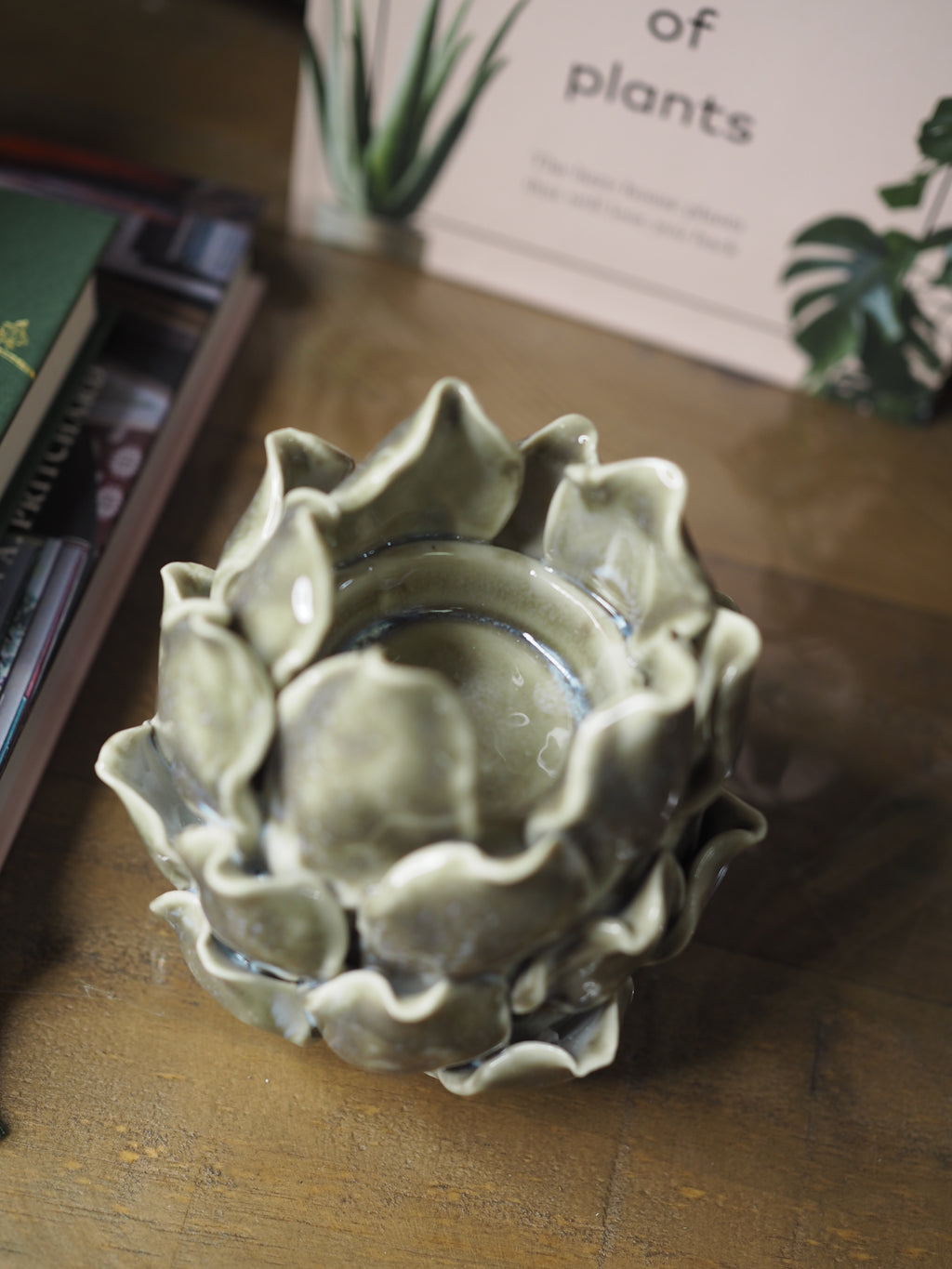 Grey Artichoke Tea Light Holder