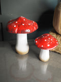 Terracotta toadstool (12.5cmH)