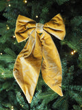 Velvet mustard clip on bow