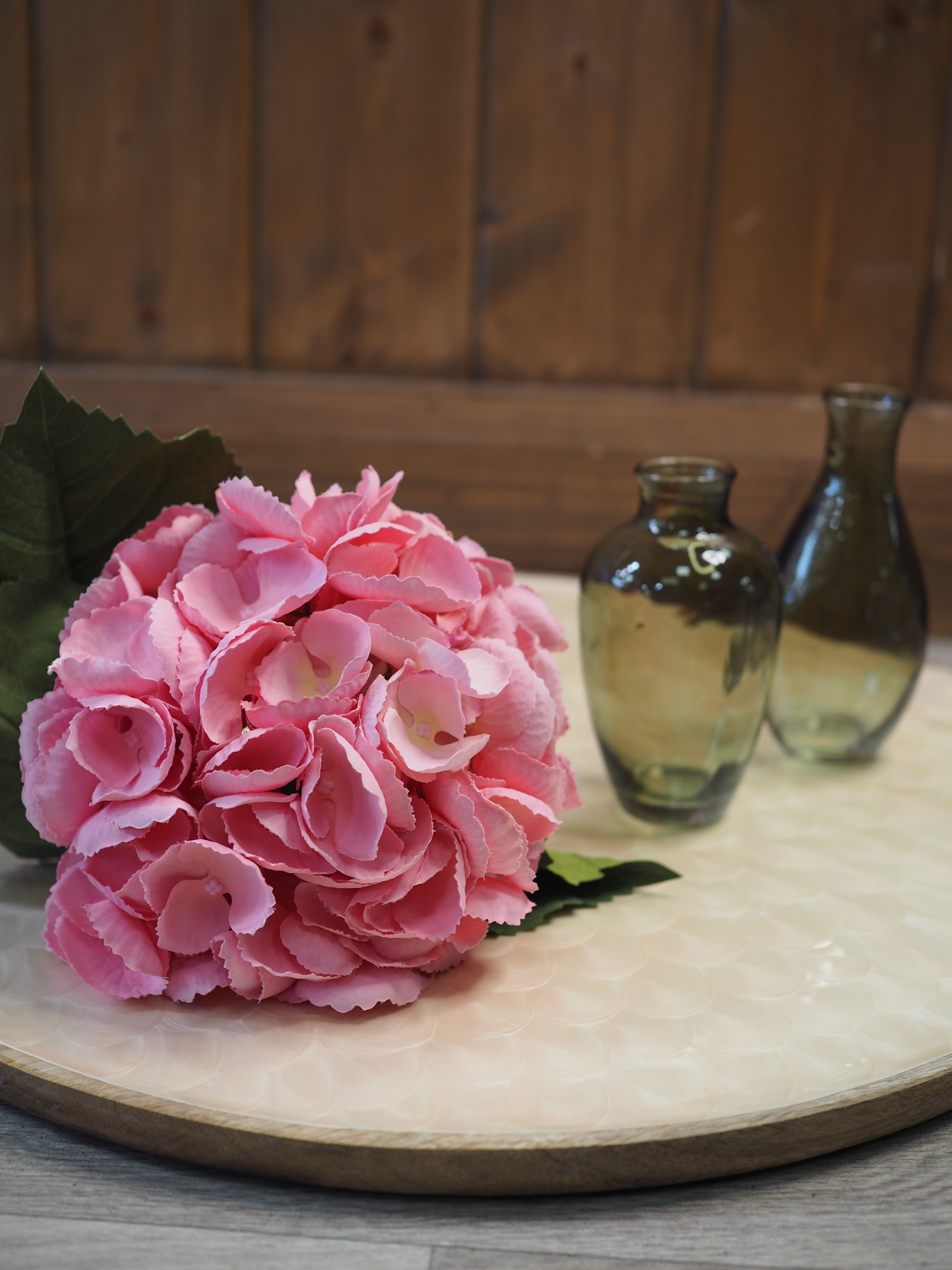 Pink hydrangea stem