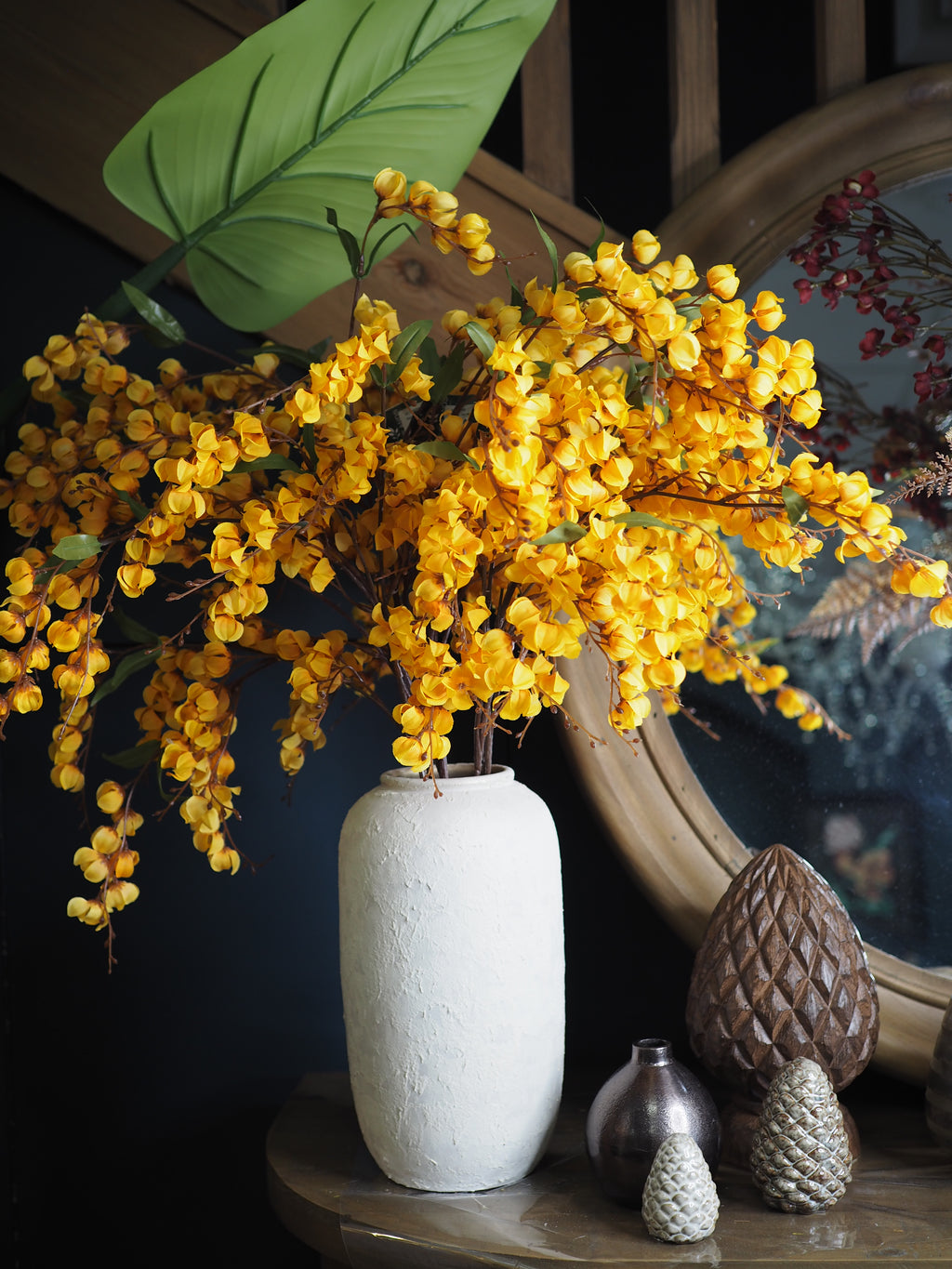 Tall yellow lantern spray