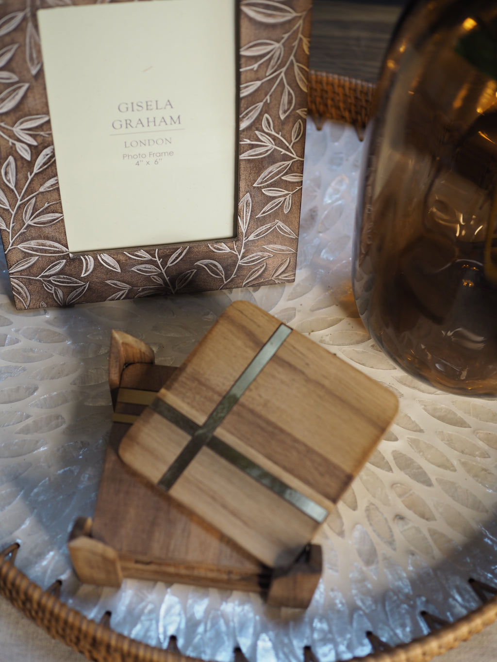 Acacia coaster set