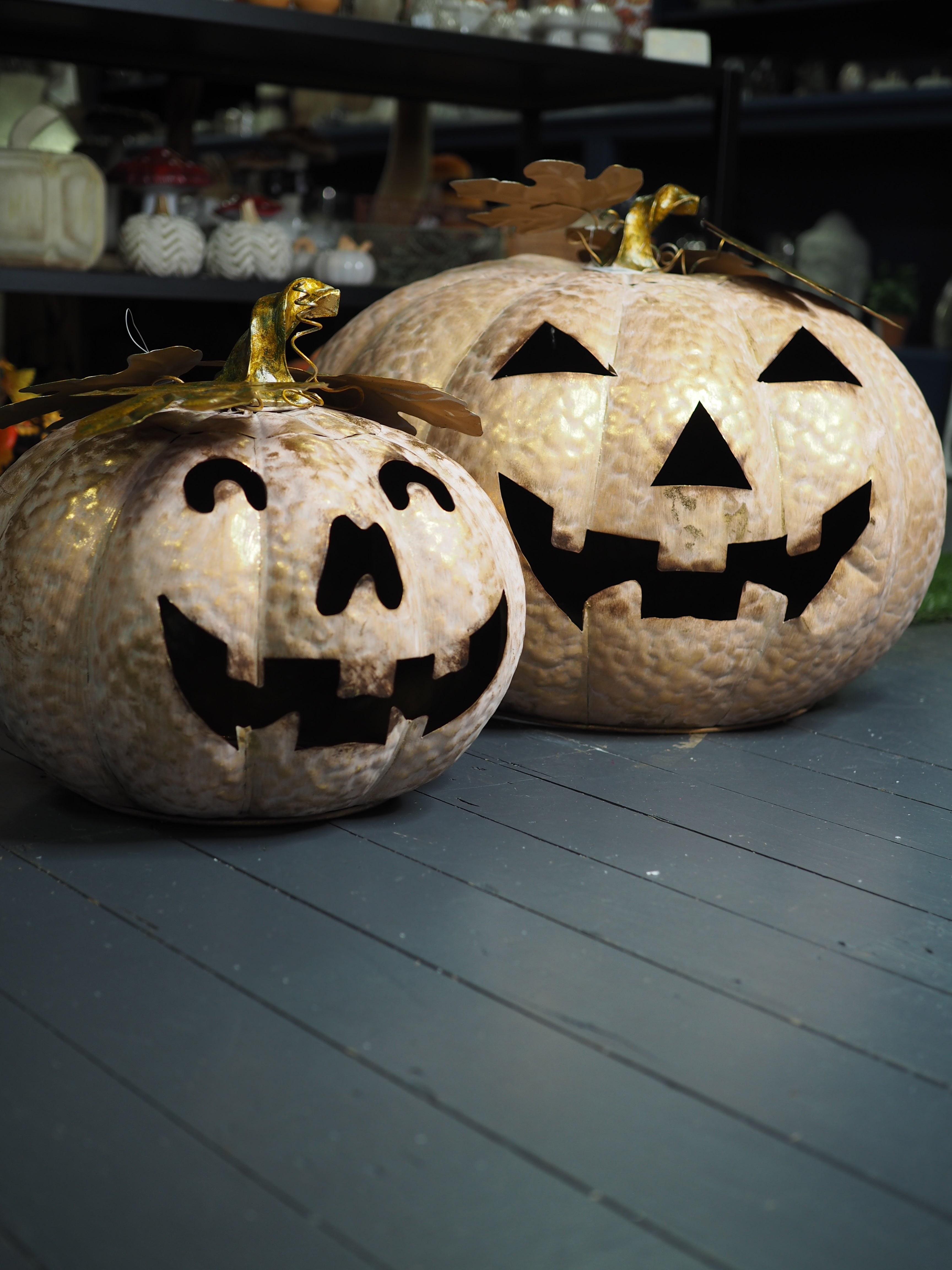 Gold Halloween pumpkins