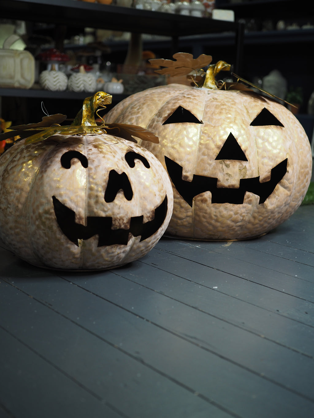 Gold Halloween pumpkins
