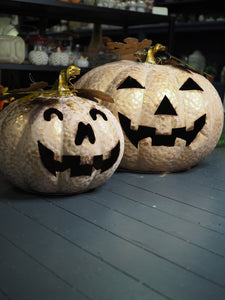 Gold Halloween pumpkins