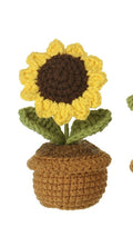 Crochet sunflower in pot