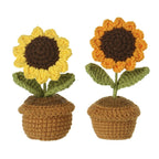 Crochet sunflower in pot