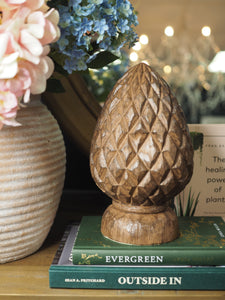 Dark wood effect artichoke ornament