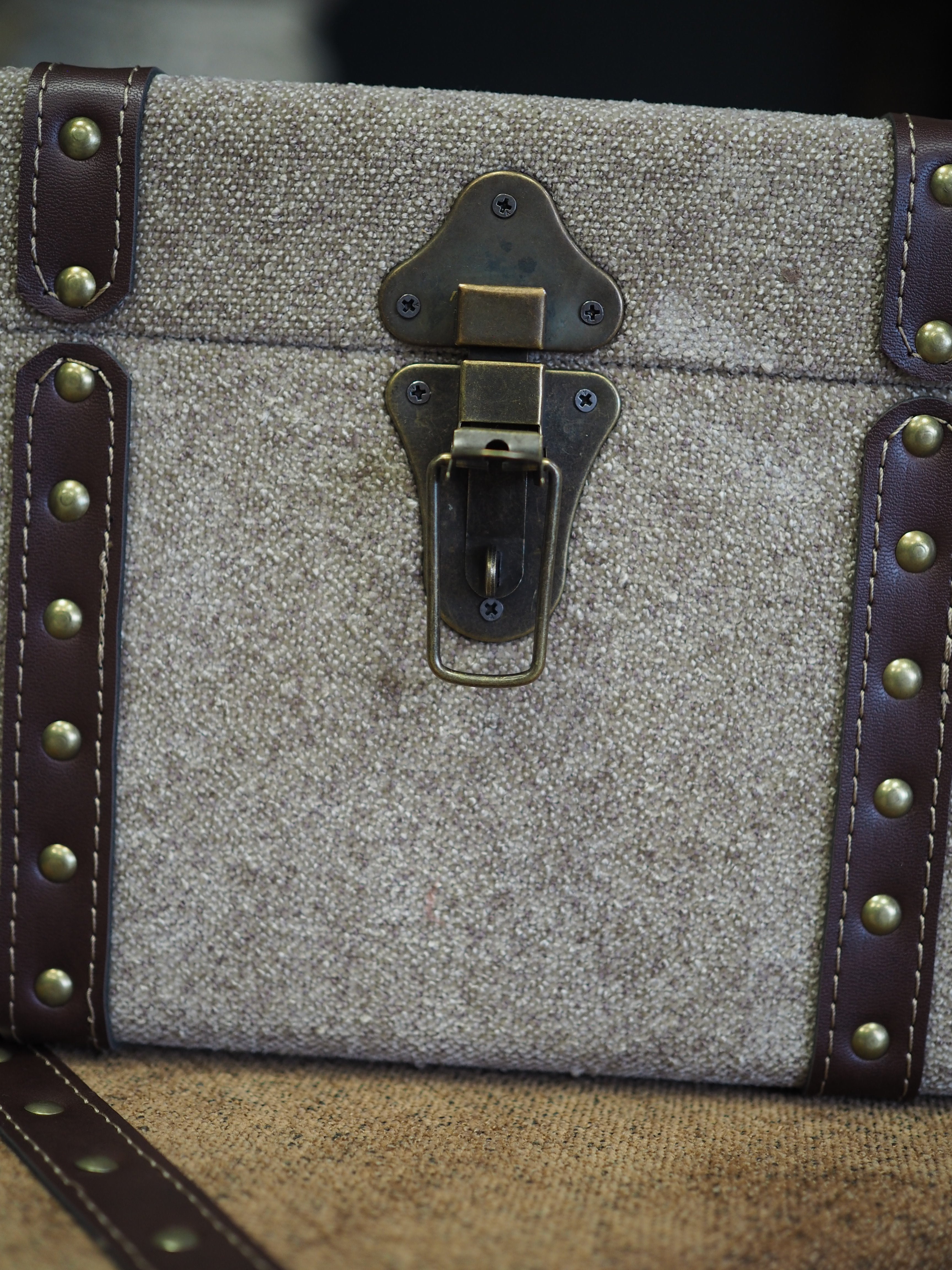 Chests with leather binding and copper closure