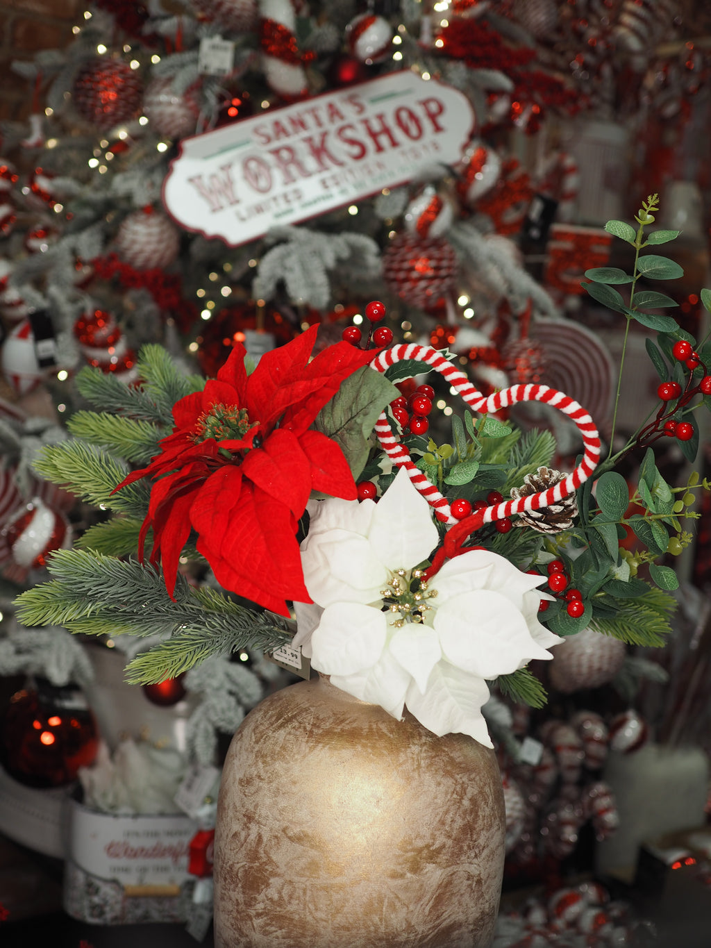 Candy Cane Lane bespoke floral arrangement