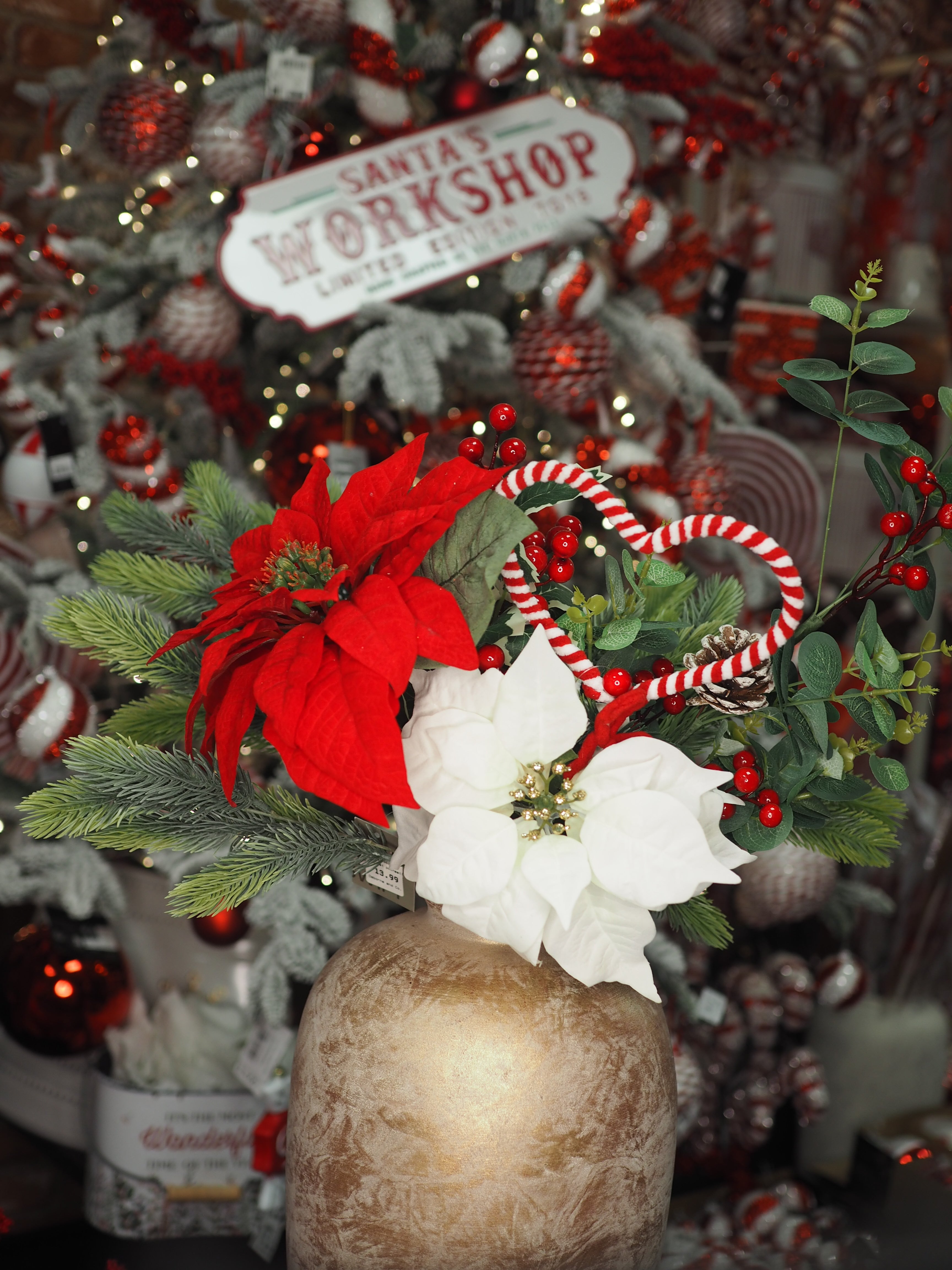 Candy Cane Lane bespoke floral arrangement