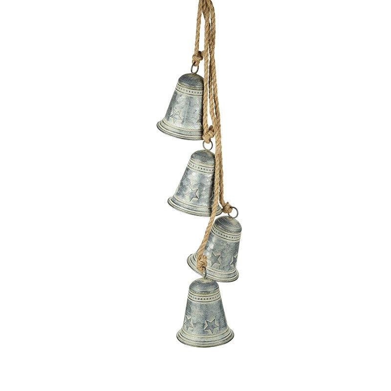 Hanging metal bells bunch