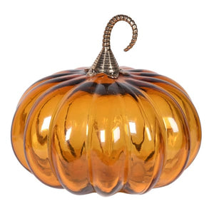 Amber pumpkin with gold stem (Large)
