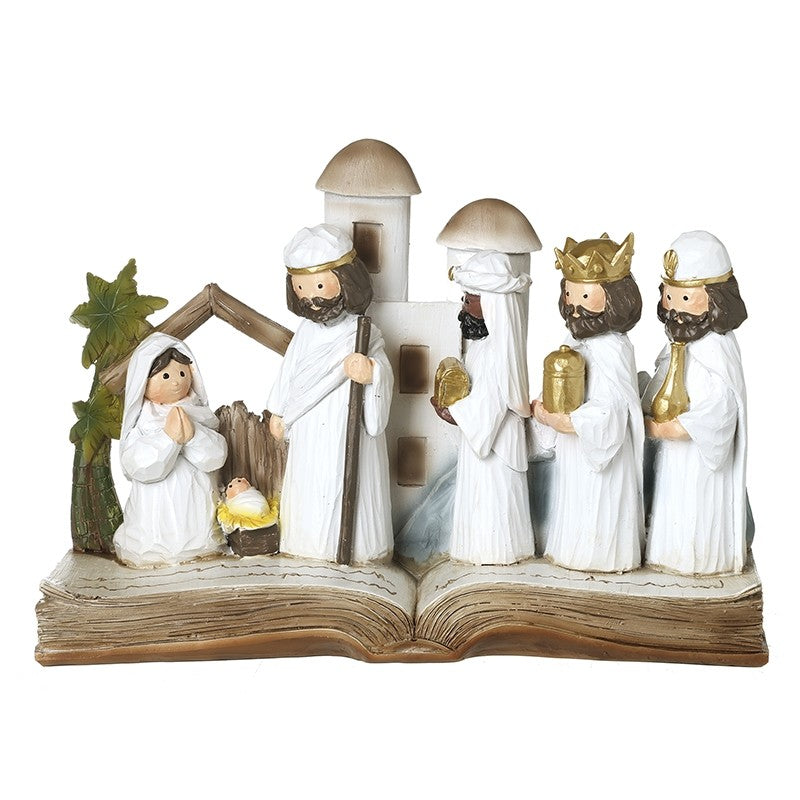 Nativity scene on Bible ornament