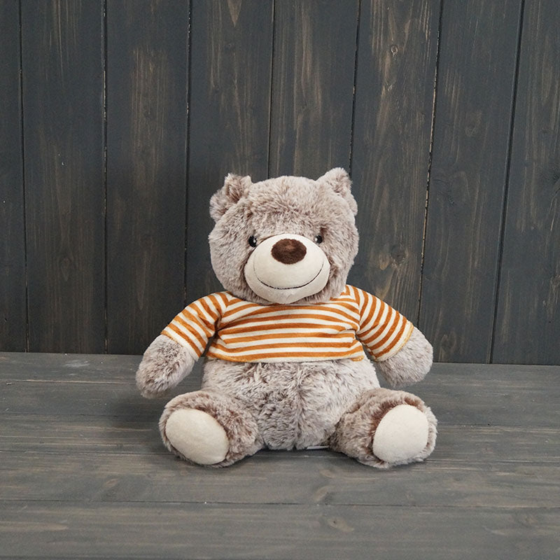 Teddybear with a stripey jumper doorstop