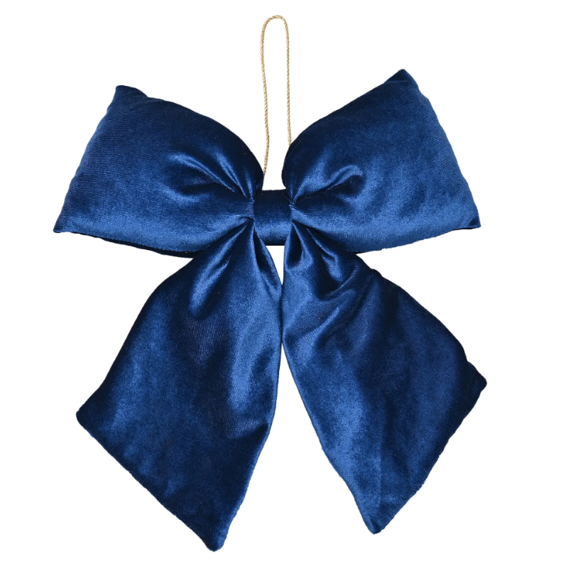 Dark blue velvet hanging bow (Large)