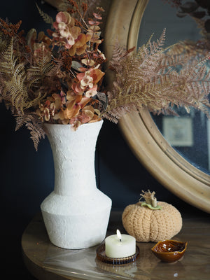 Terracotta vase with gold shimmer and wide top