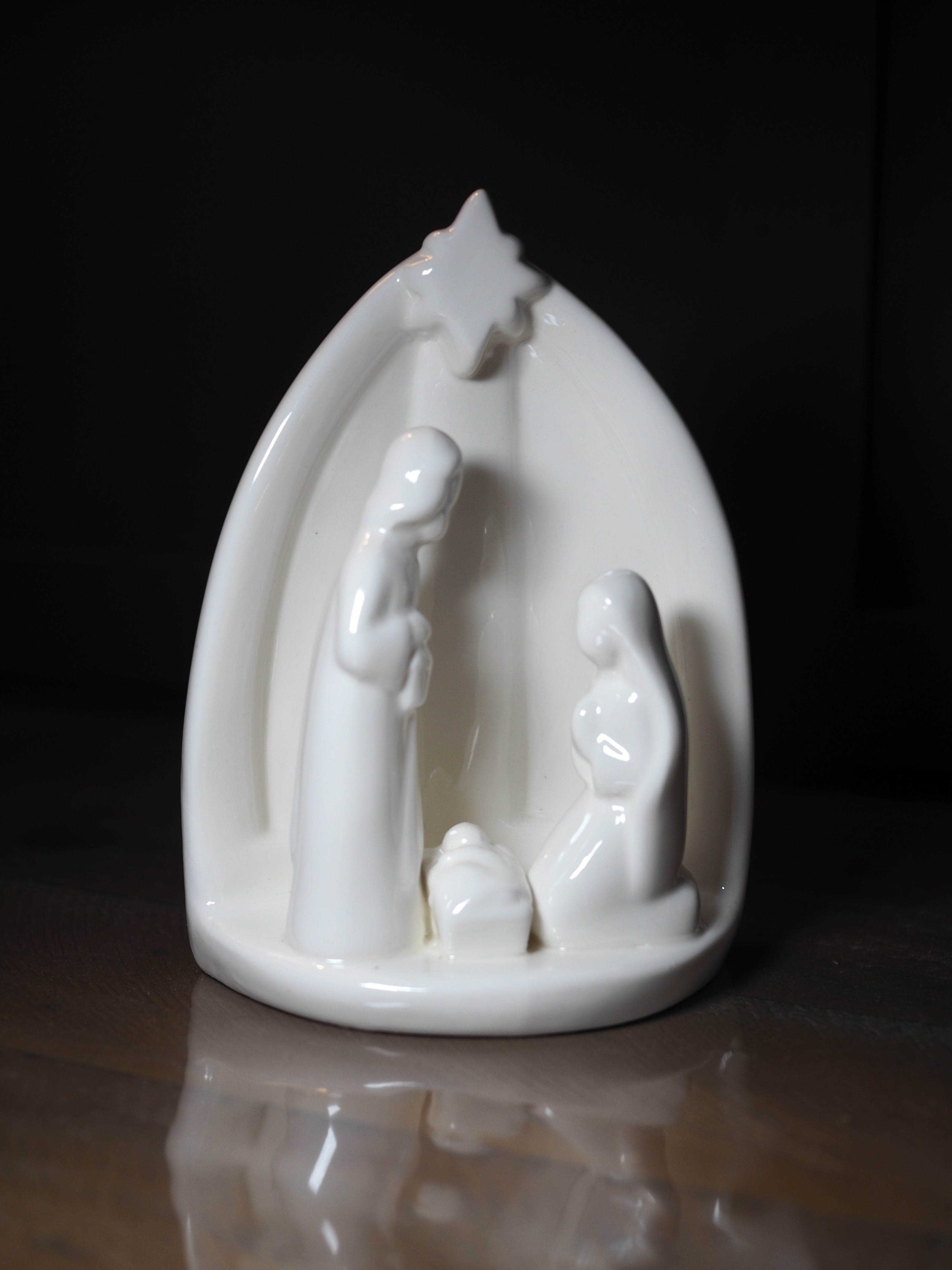 White ceramic nativity