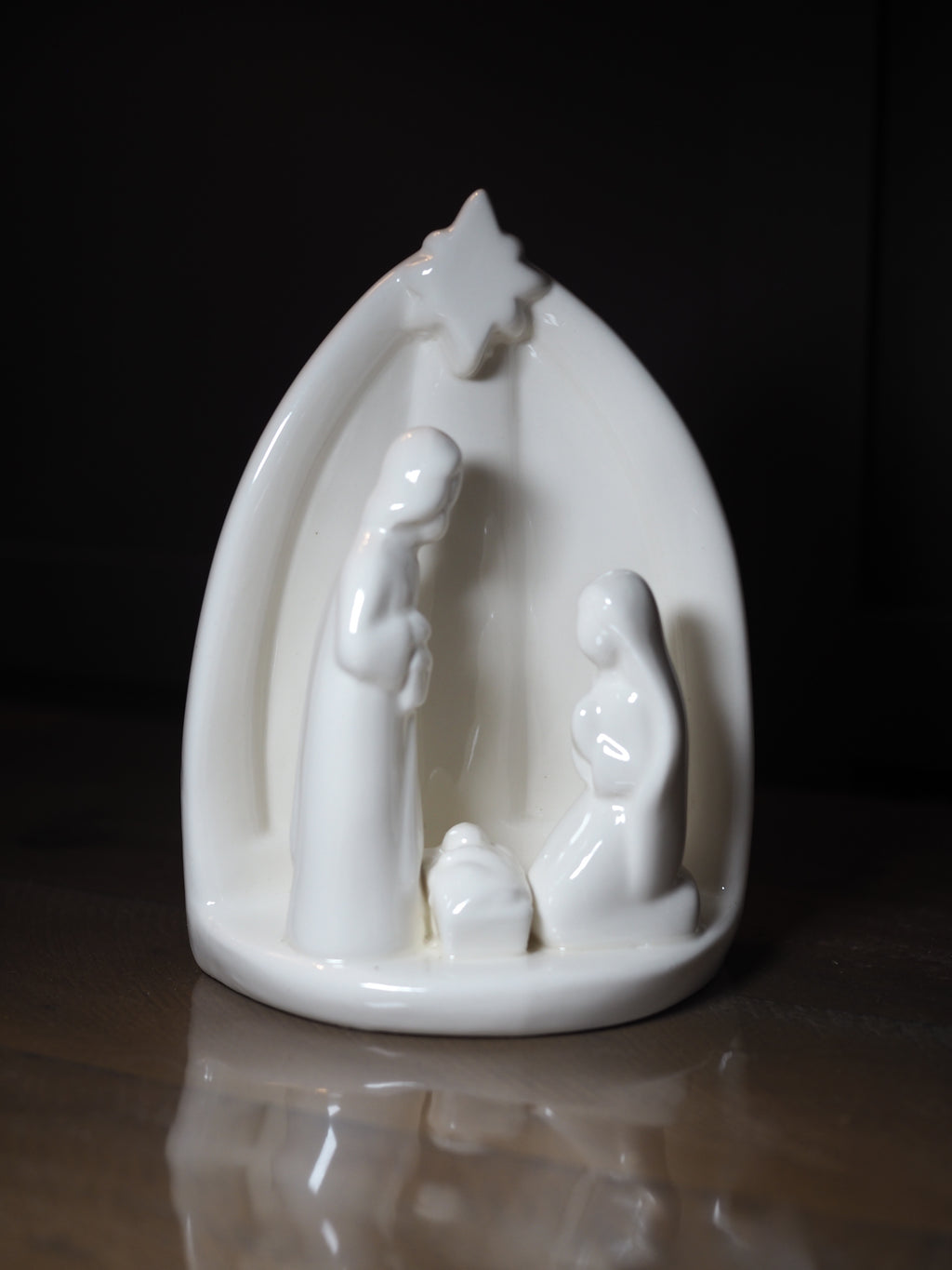 White ceramic nativity