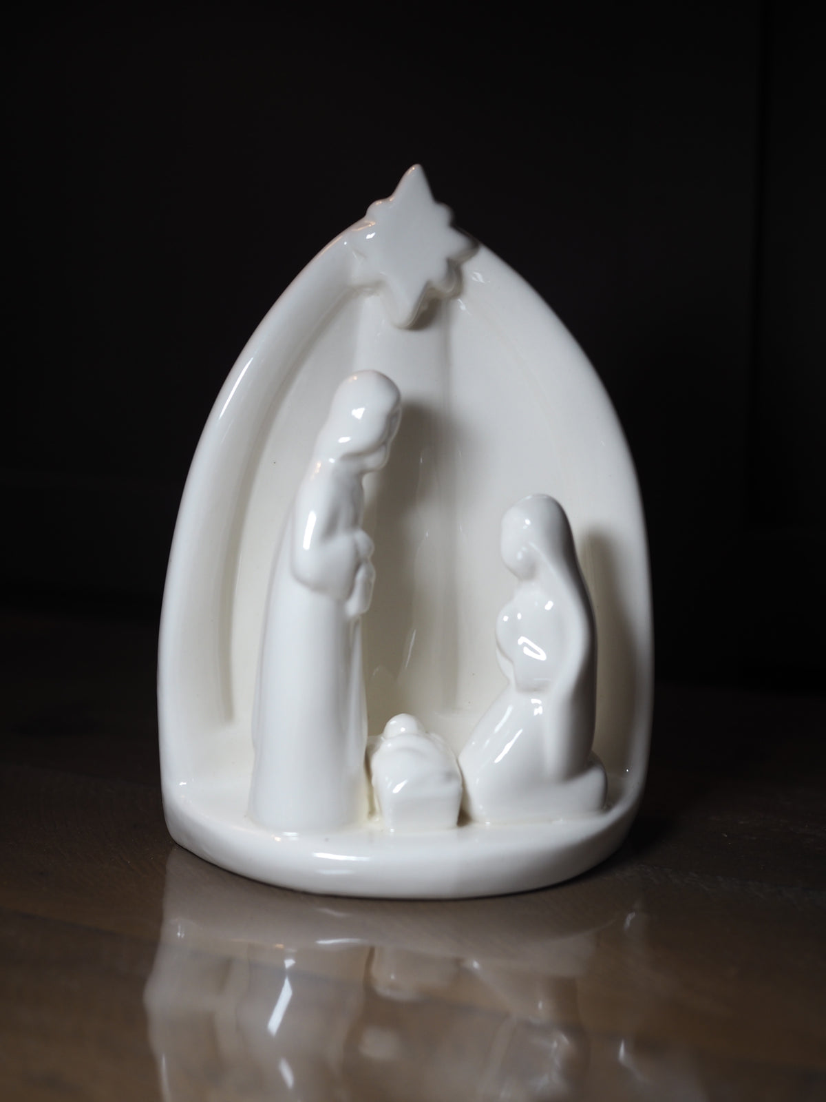 White ceramic nativity