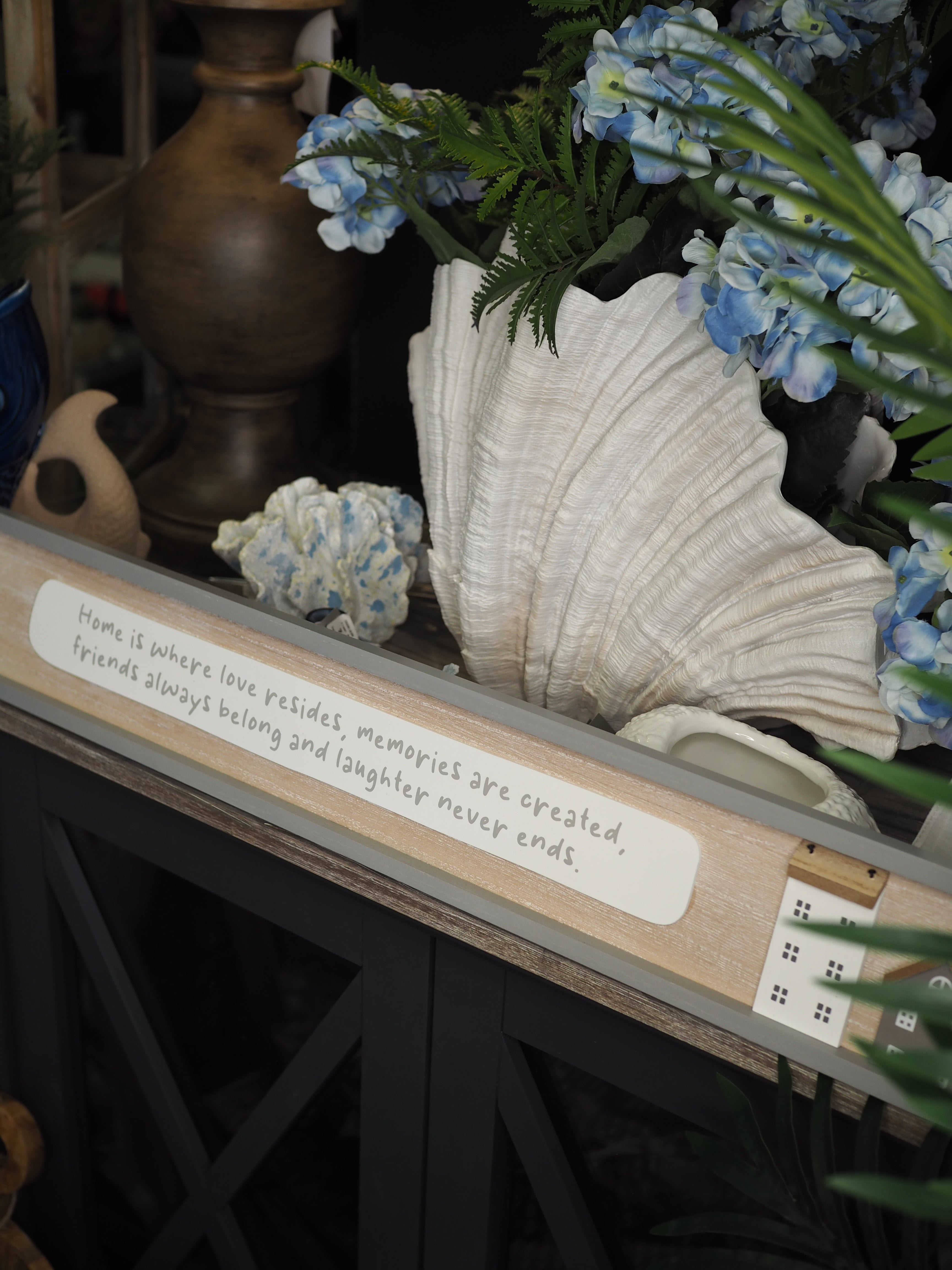 Rectangle grey border wooden sign 'Home is Where Love Resides..'