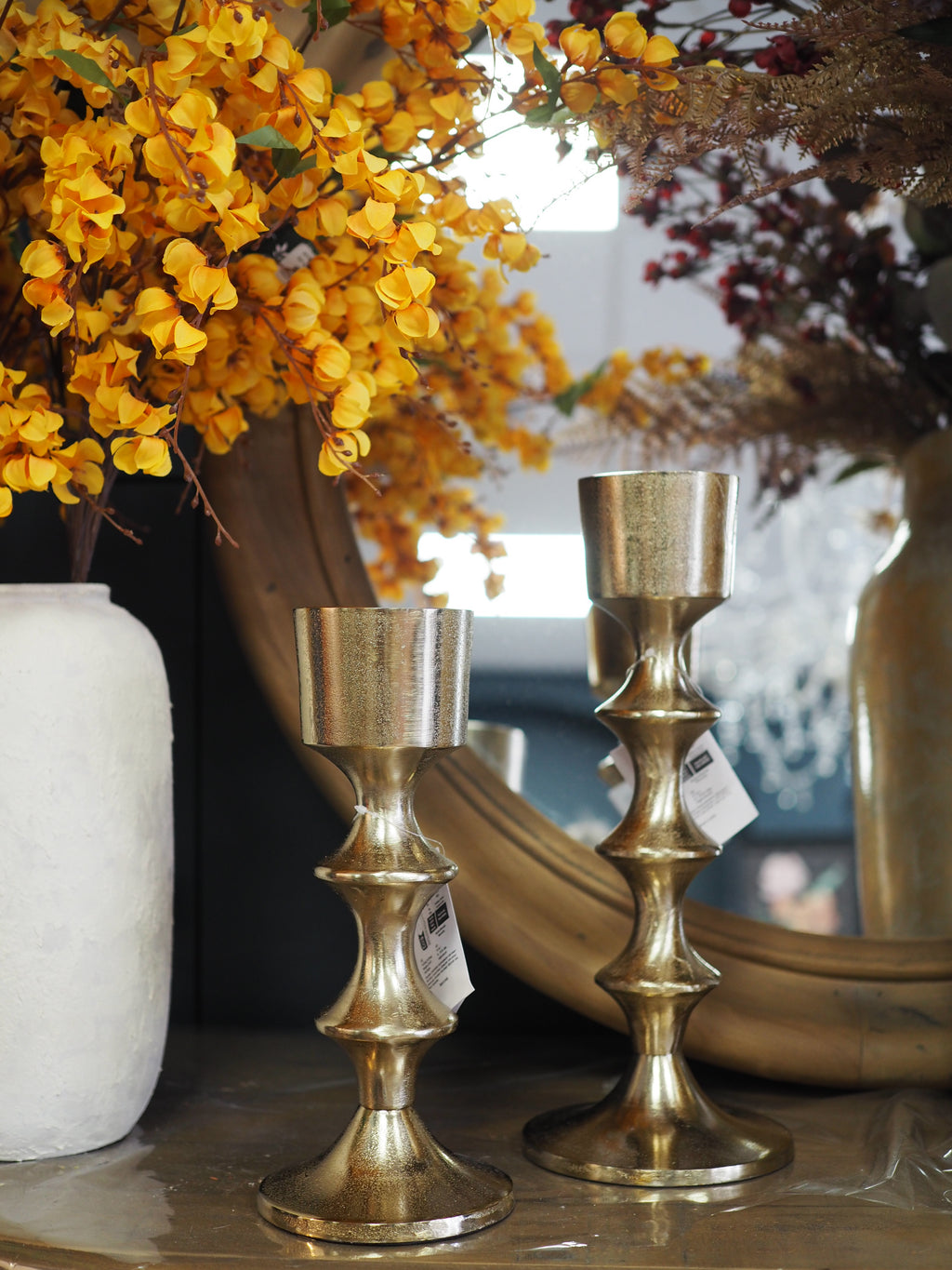 Gold Candle Holder (37cmH)
