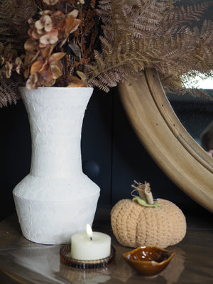 Terracotta vase with gold shimmer and wide top