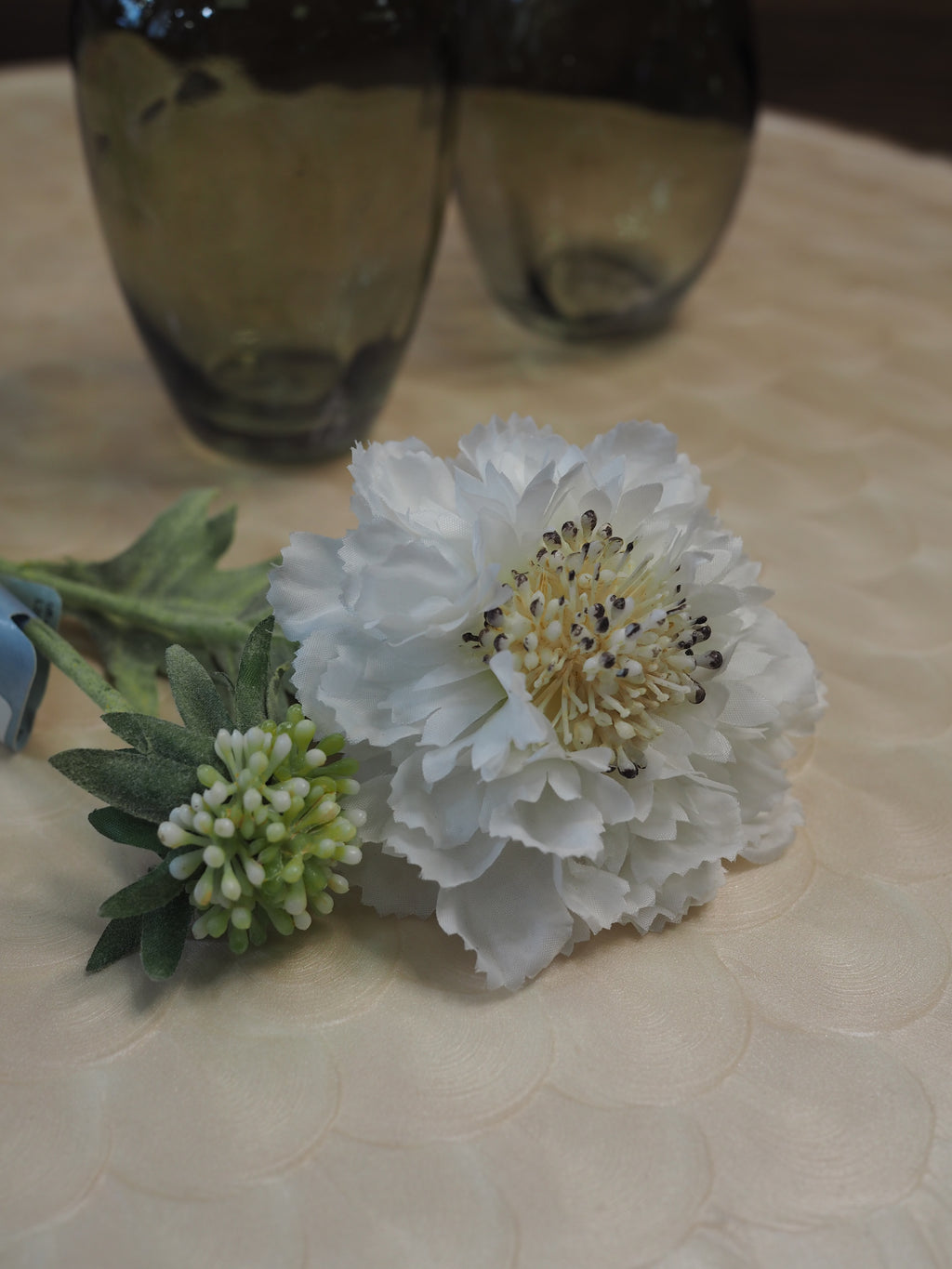 White Scabiossa Spray