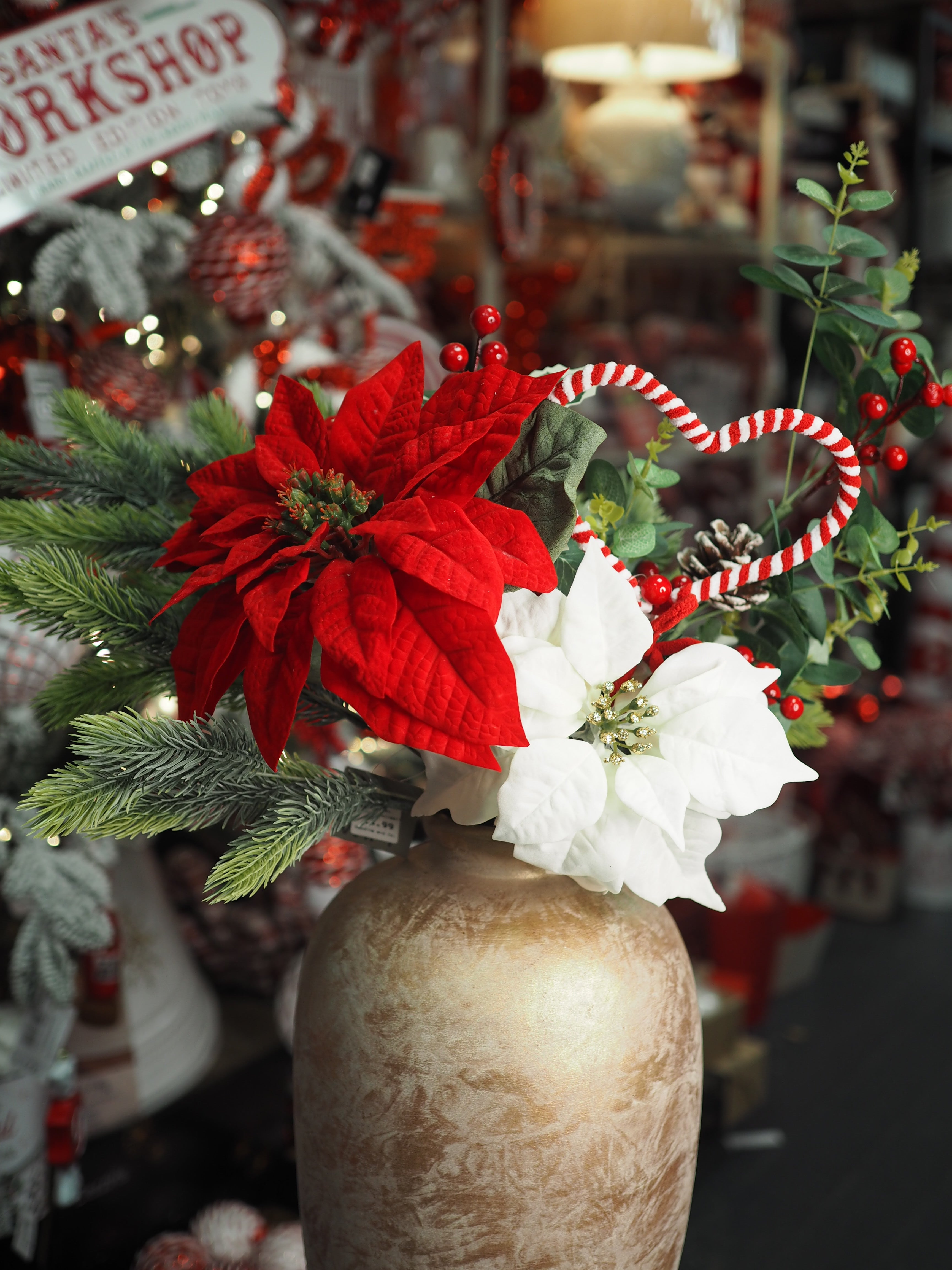 Candy Cane Lane bespoke floral arrangement