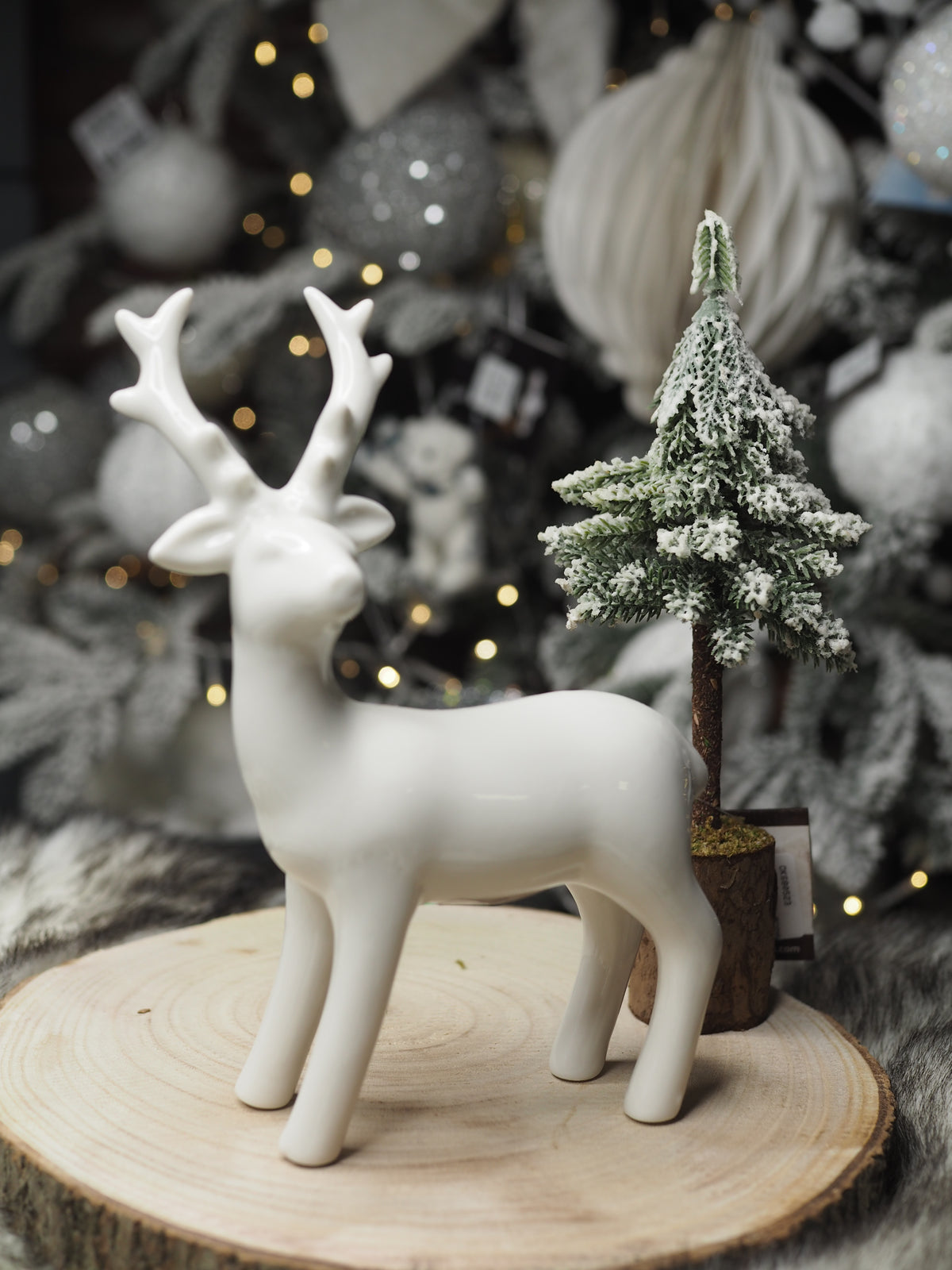 White porcelain stag ornament