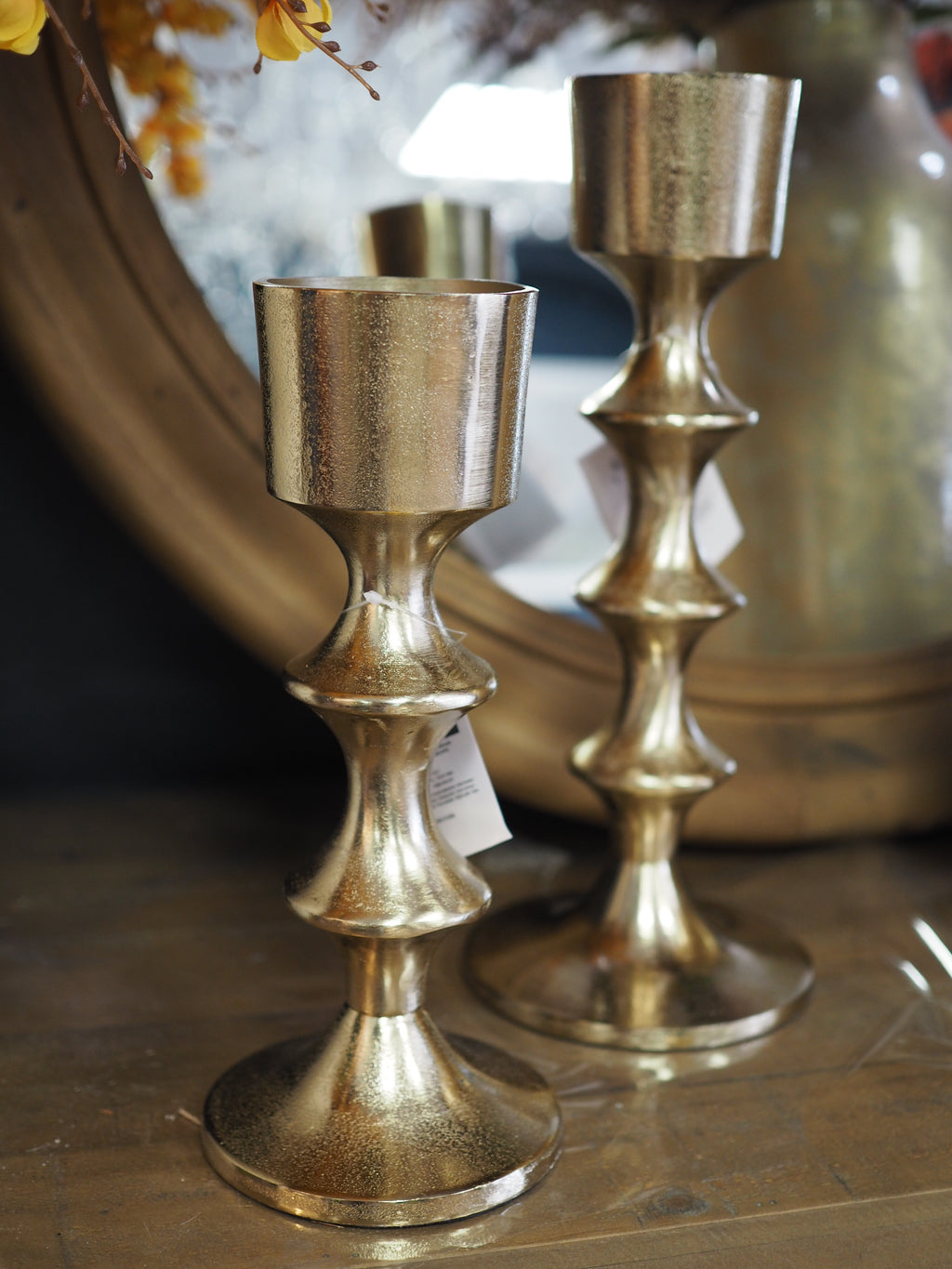 Gold Candle Holder (30.5cmH)