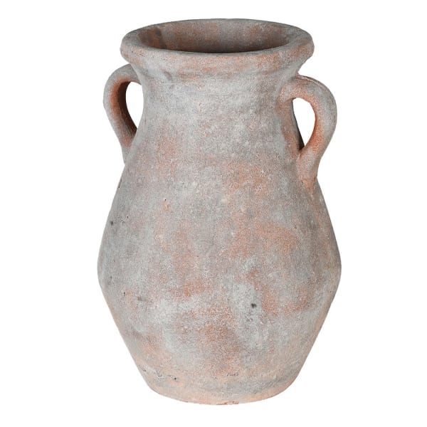 Terracotta rustic handled vase