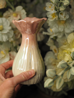 White/pink porcelain vase
