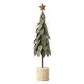 Metal green holly tree with red star