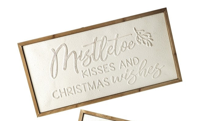 White metal Christmas wall plaque