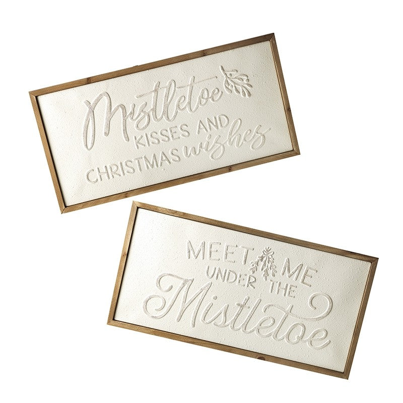 White metal Christmas wall plaque