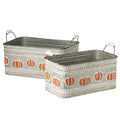 Pumpkin metal troughs set