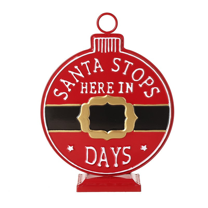 Small Santa stops here bauble chalkboard