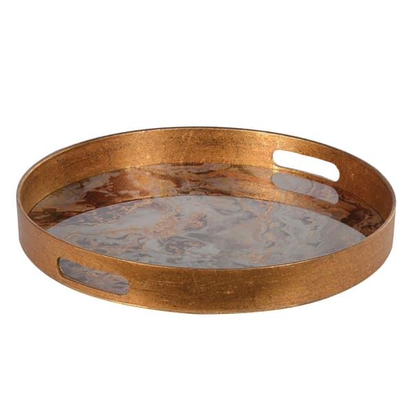 Round marble effect tray