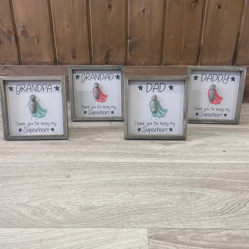 Super hero wood framed plaque with resin cape