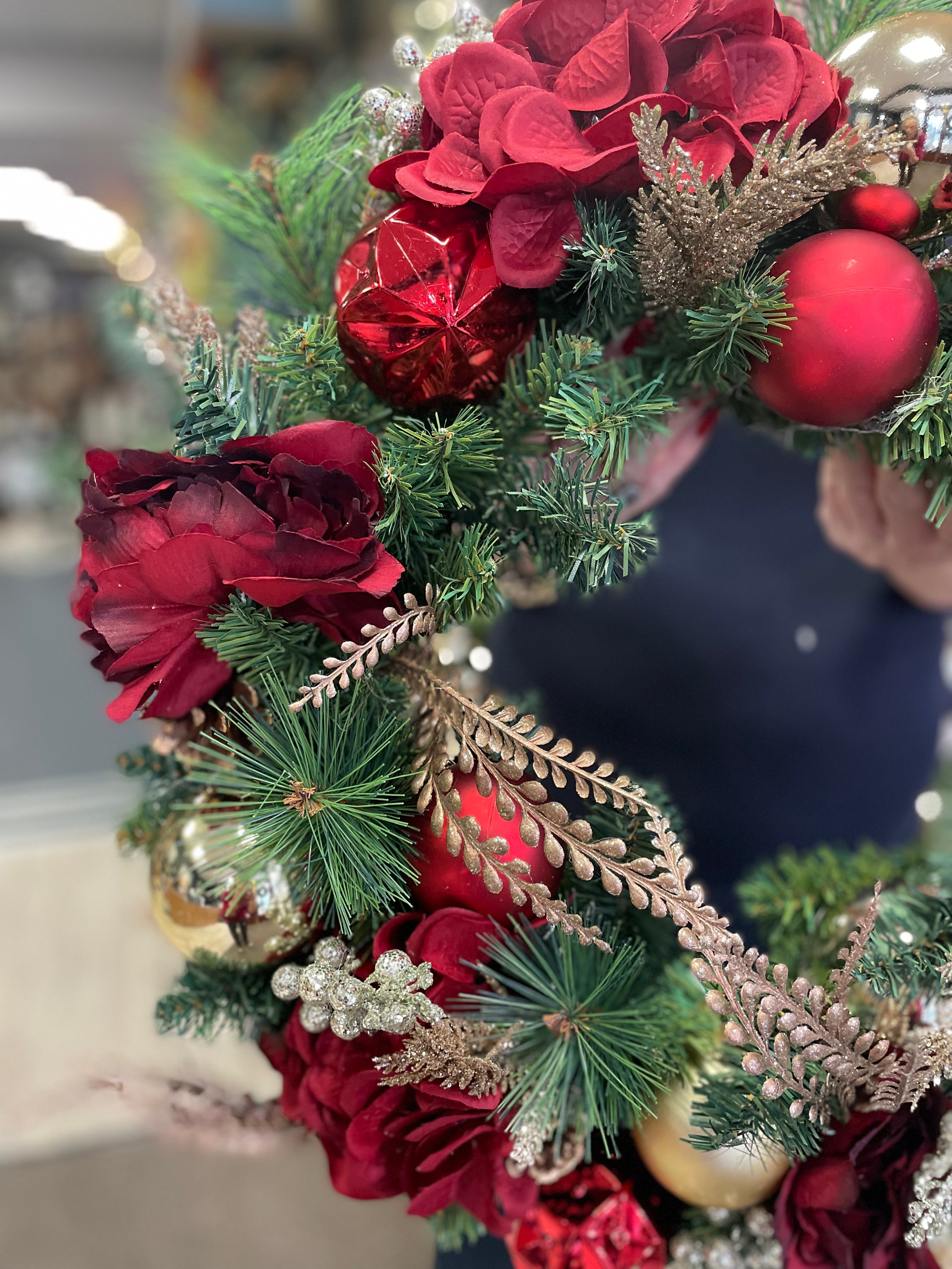 24" Peony Decorated Wreath