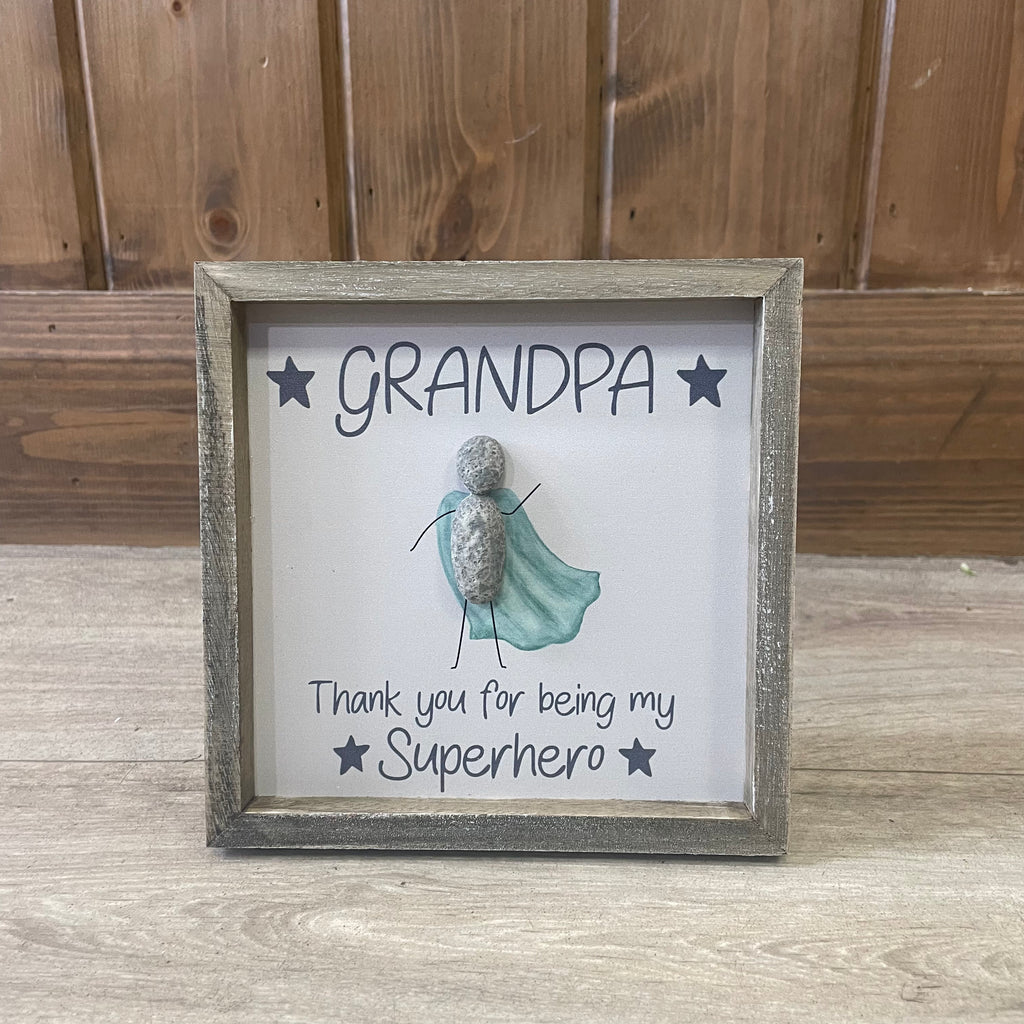 Super hero wood framed plaque with resin cape
