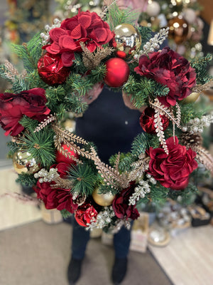 24" Peony Decorated Wreath