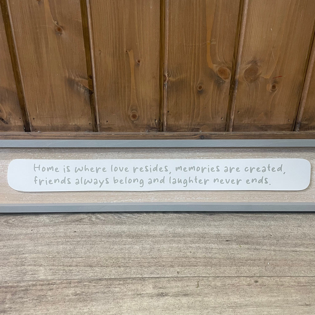 Rectangle grey border wooden sign 'Home is Where Love Resides..'