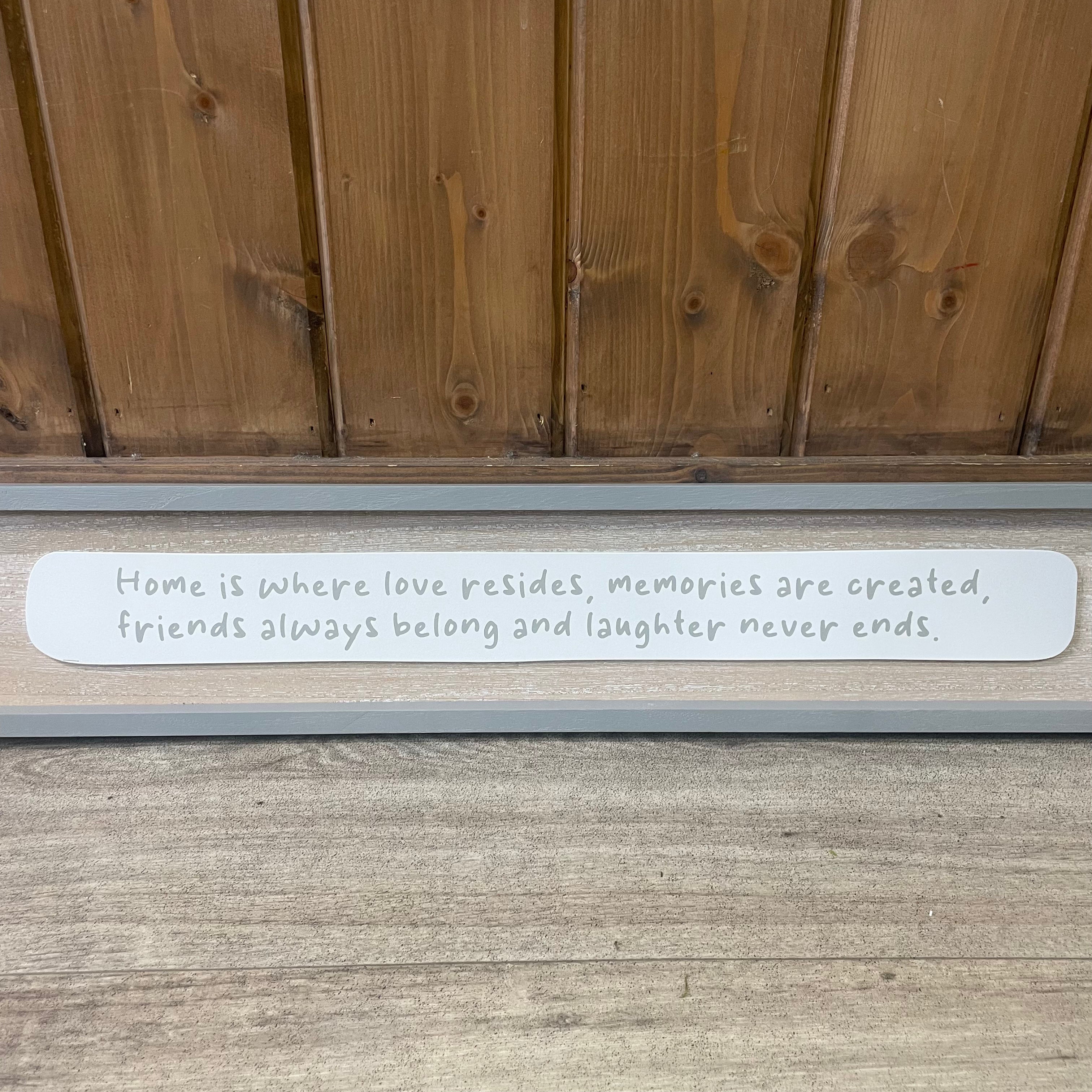 Rectangle grey border wooden sign 'Home is Where Love Resides..'
