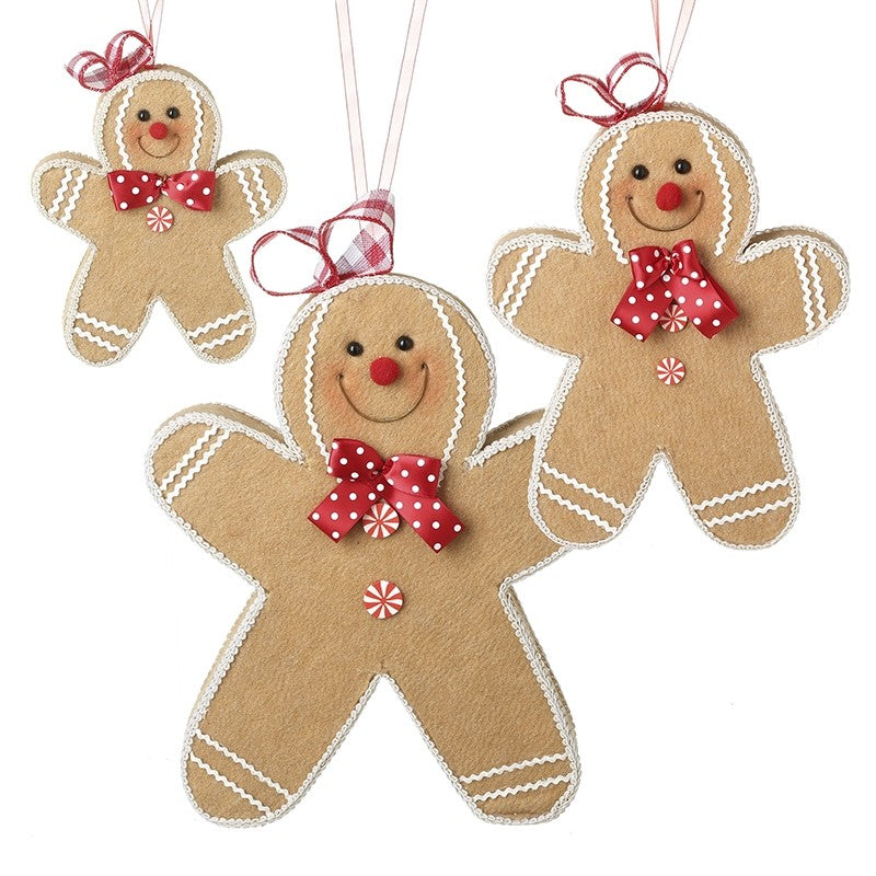 Hanging set of felt gingerbread men