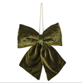 Green velvet bow hanging decoration