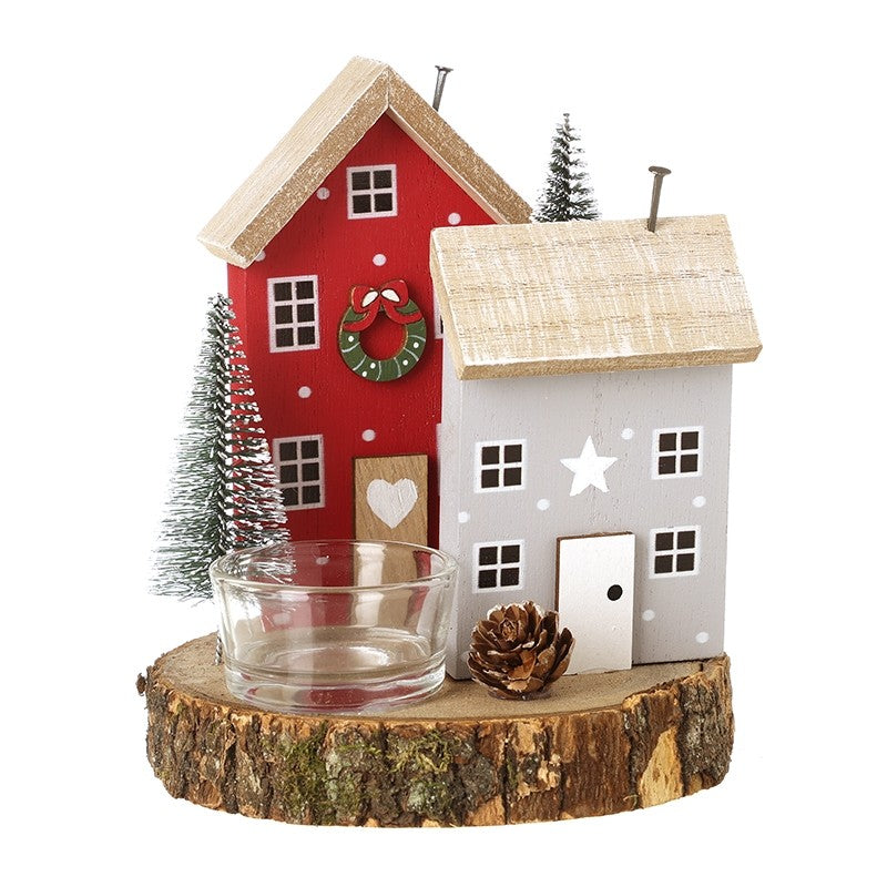 Christmas house LED tealight holder