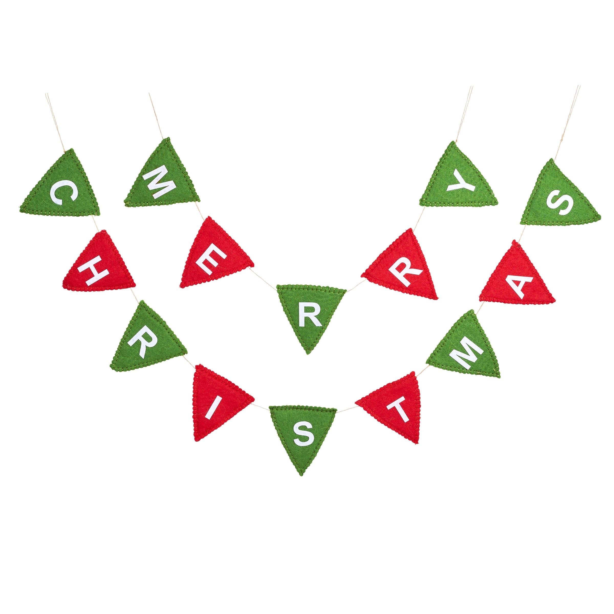 'Merry Christmas' felt bunting garland