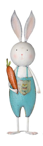Metal Rabbit with carrot and flower